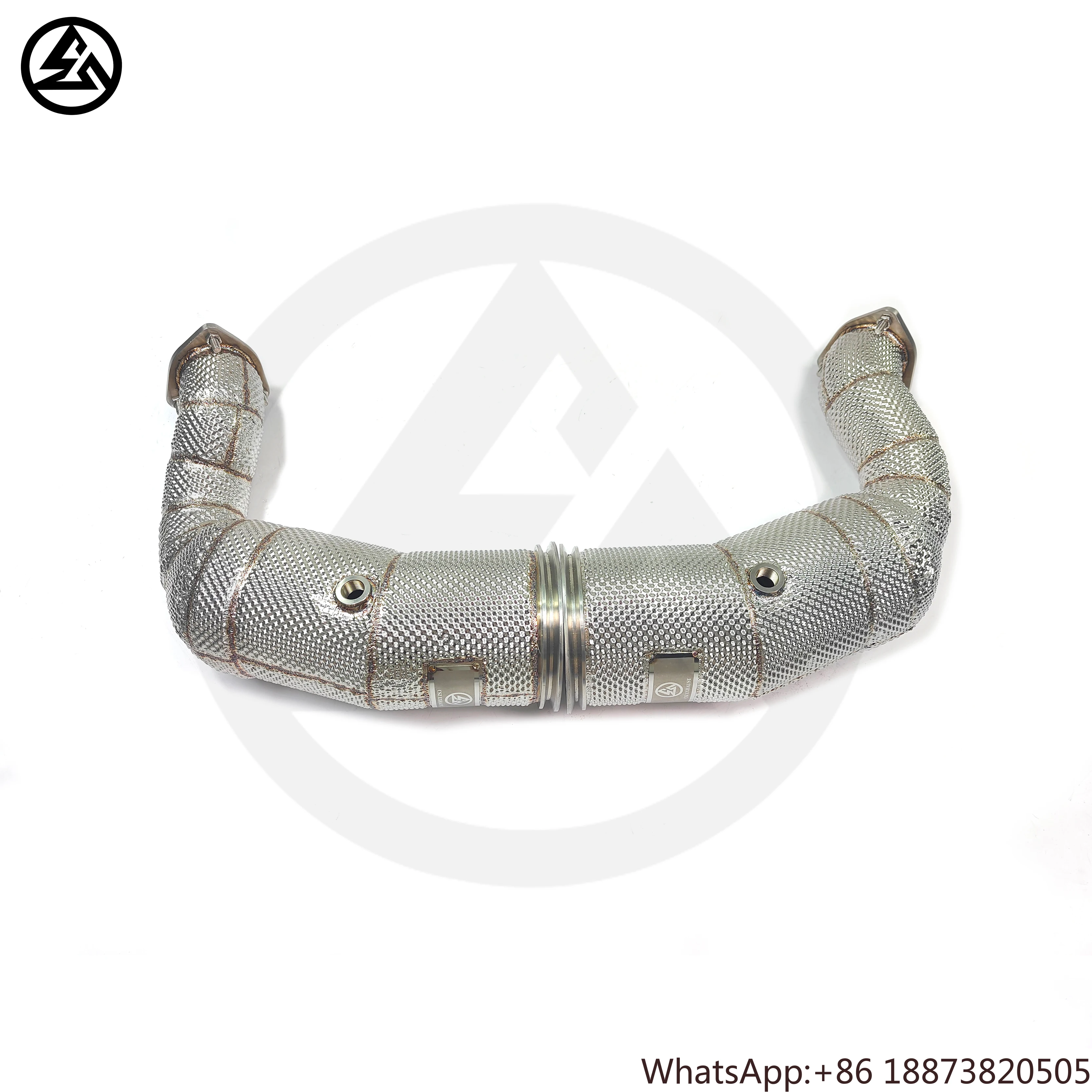 Escape bajante SS304 para Porsche Cayenne Turbo 4.0T con catalizador y protector térmico - imagen 4