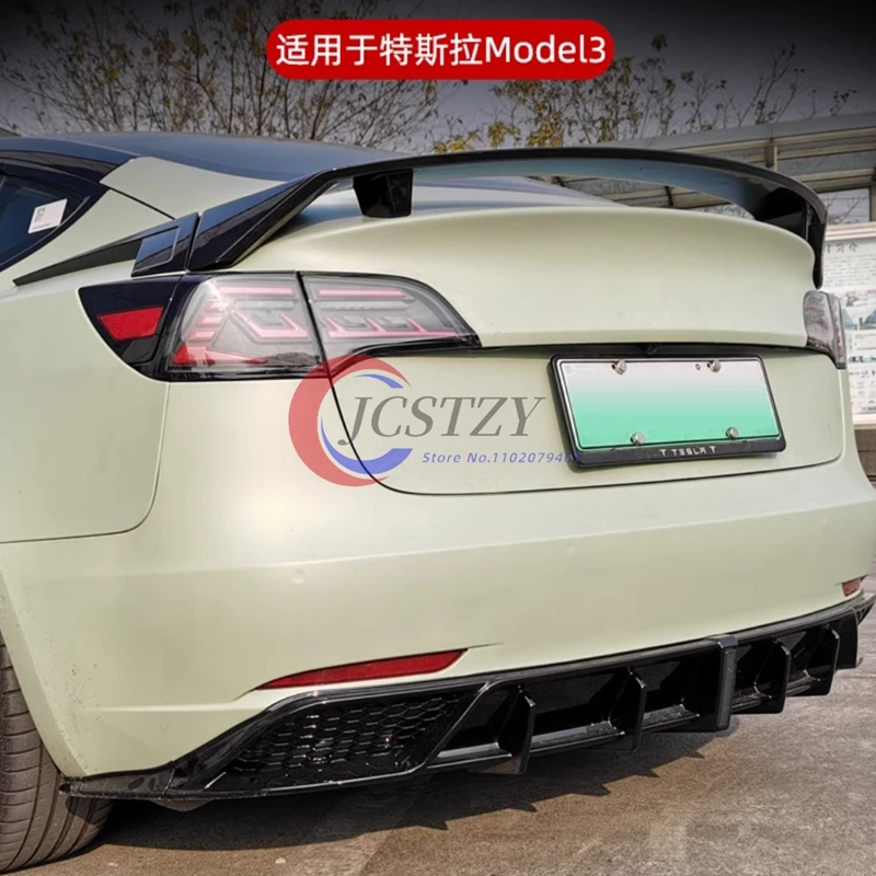 Kit carrocería Tesla Model 3: labio, faldones y alerón estilo CMST - imagen 4