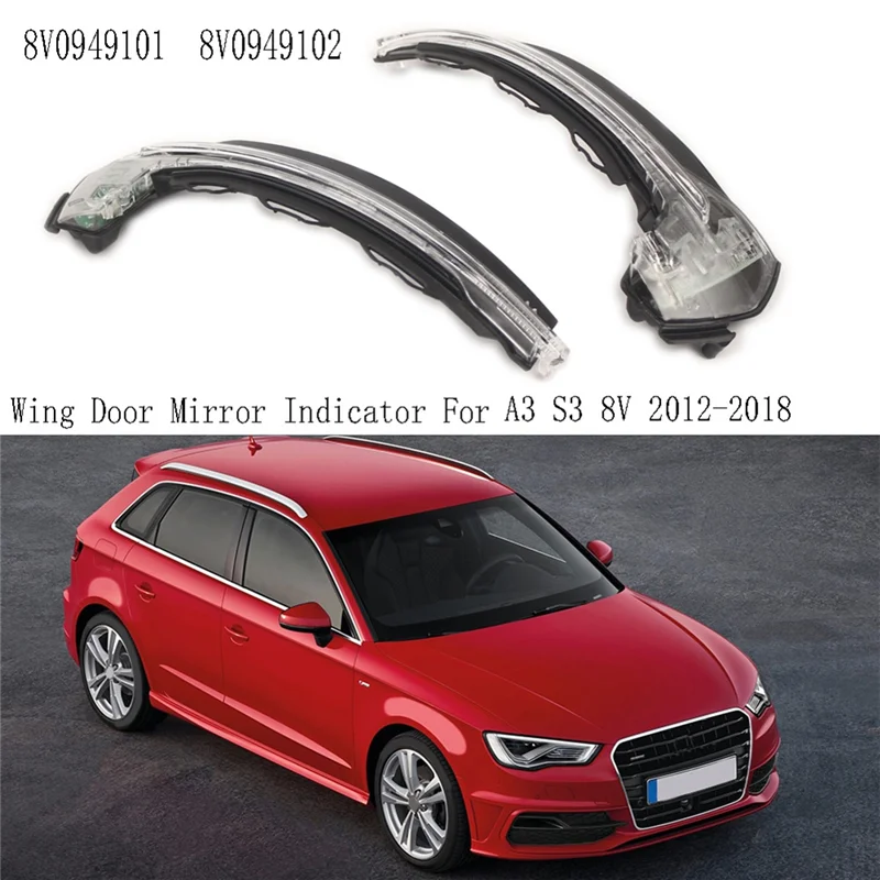 8V0949101 8V0949102 Luz de señal de giro de espejo retrovisor indicador de espejo de puerta de ala para A3 S3 8V 2012-2018 - imagen 5
