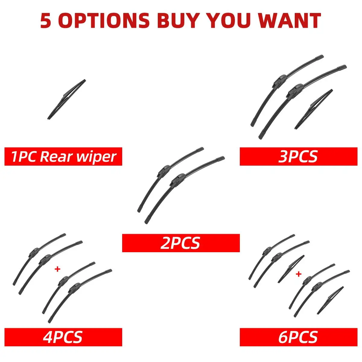 1/2/3/4/6 Uds limpiaparabrisas de coche para TOYOTA RAV4 XA30 2005-2012 limpiaparabrisas delanteros y traseros cepillos accesorios para automóviles 2007 2008 2009 2010 2011 - imagen 3