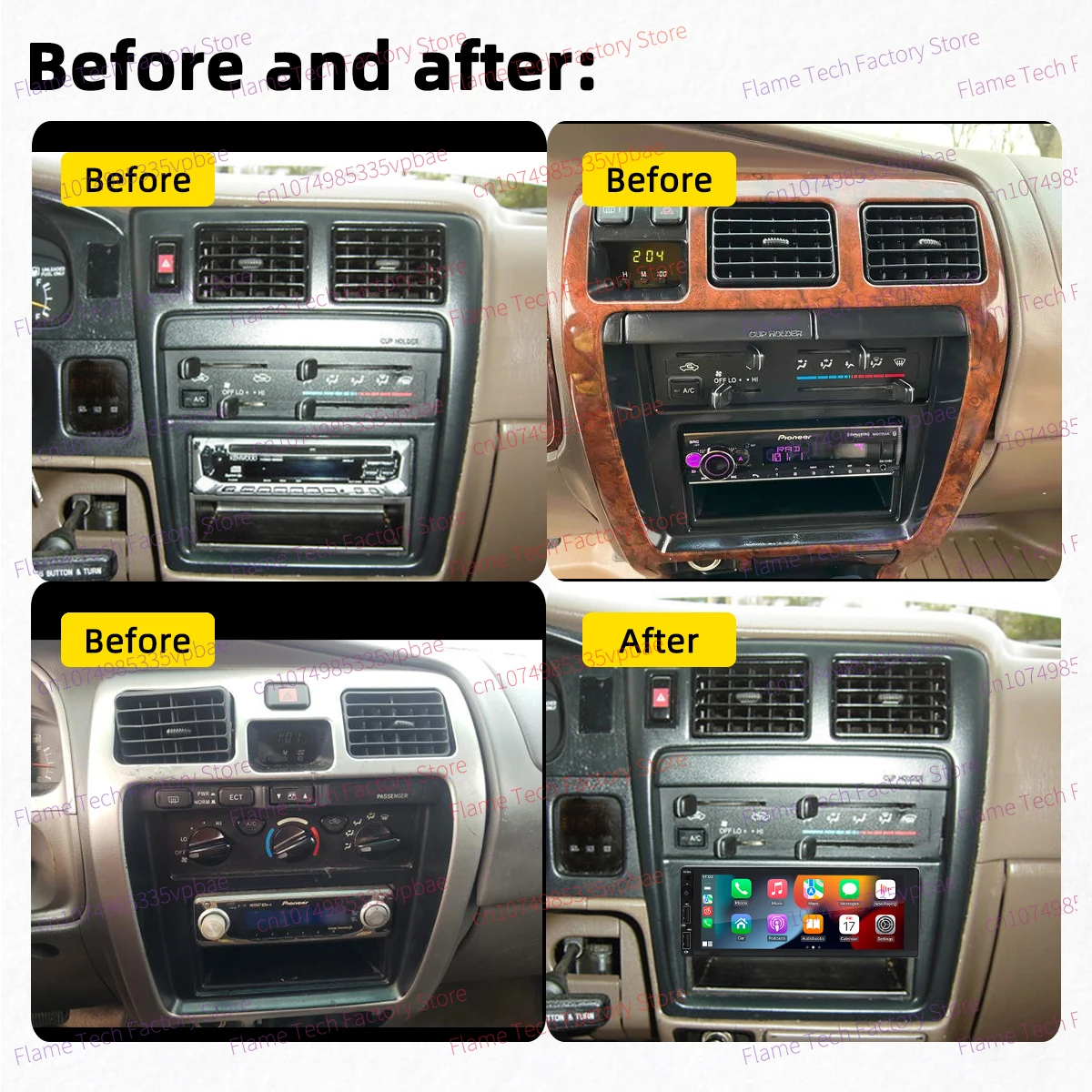 Autoradio 1 DIN con Android Auto y Carplay para Toyota 4Runner 96-02 - imagen 2
