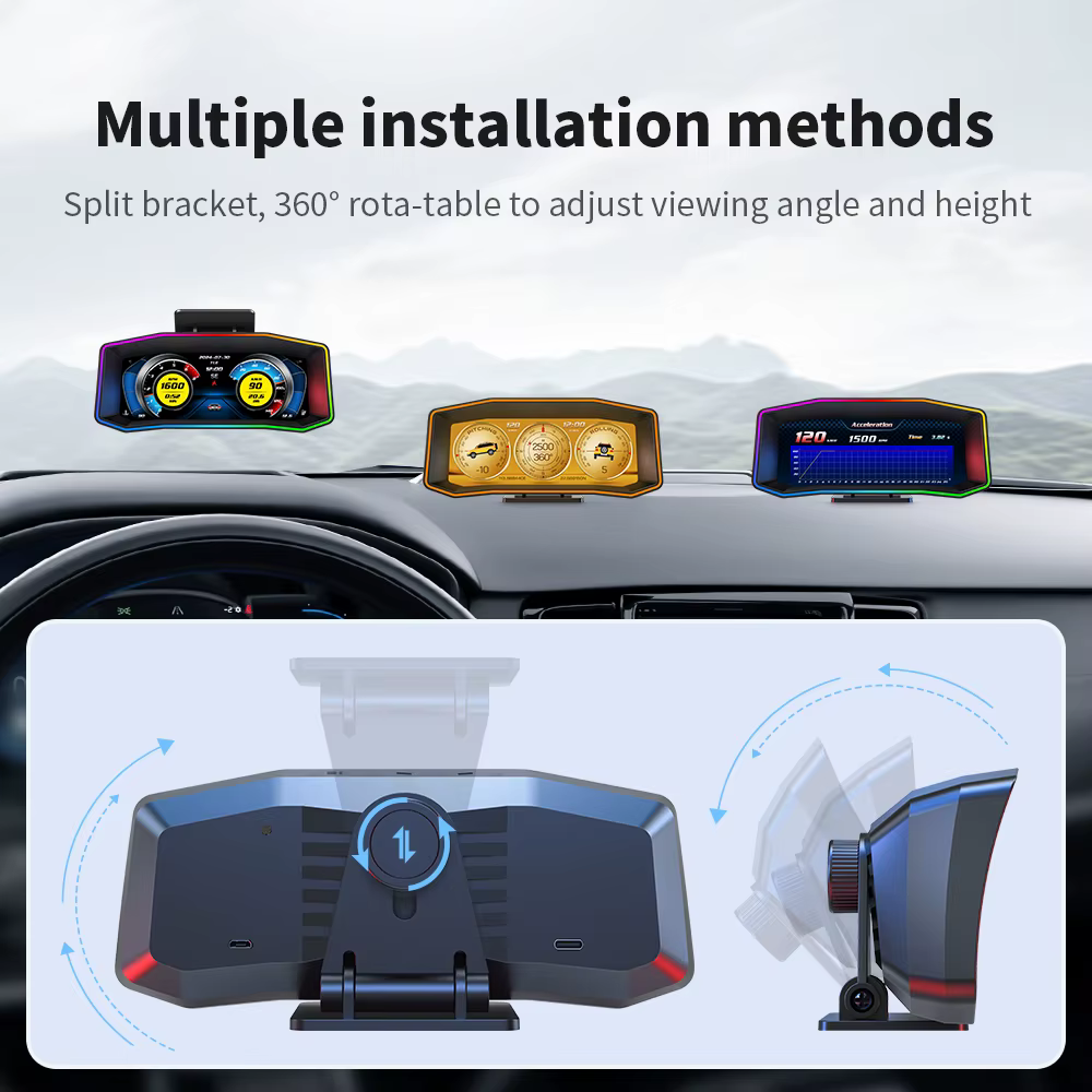 Pantalla frontal P4 - Proyector OBD2 velocidad y ordenador viaje coche - imagen 3