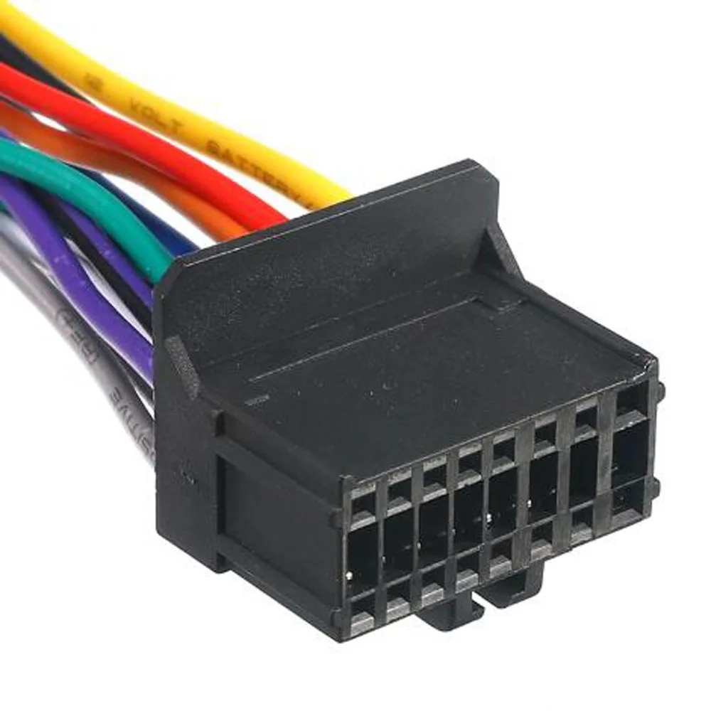 Detalle del conector ISO de 16 pines del arnés Pioneer