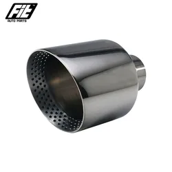 Terminal de escape negro brillante acero inoxidable 127 mm (2,5")