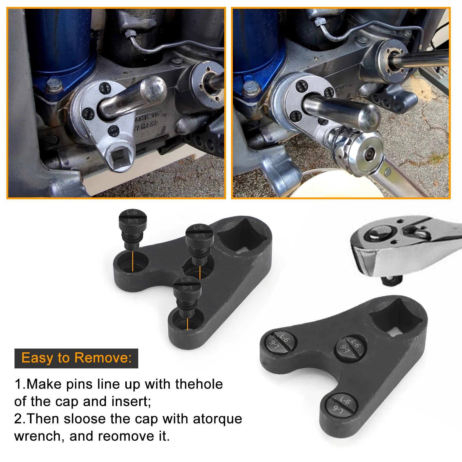 Juego de herramientas de llave de pasador de inclinación de ajuste fueraborda MT0004 MT0006 MT0009 apto para Yamaha Suzuki todos los accesorios de tapas de extremo hidráulico Seastar - imagen 4
