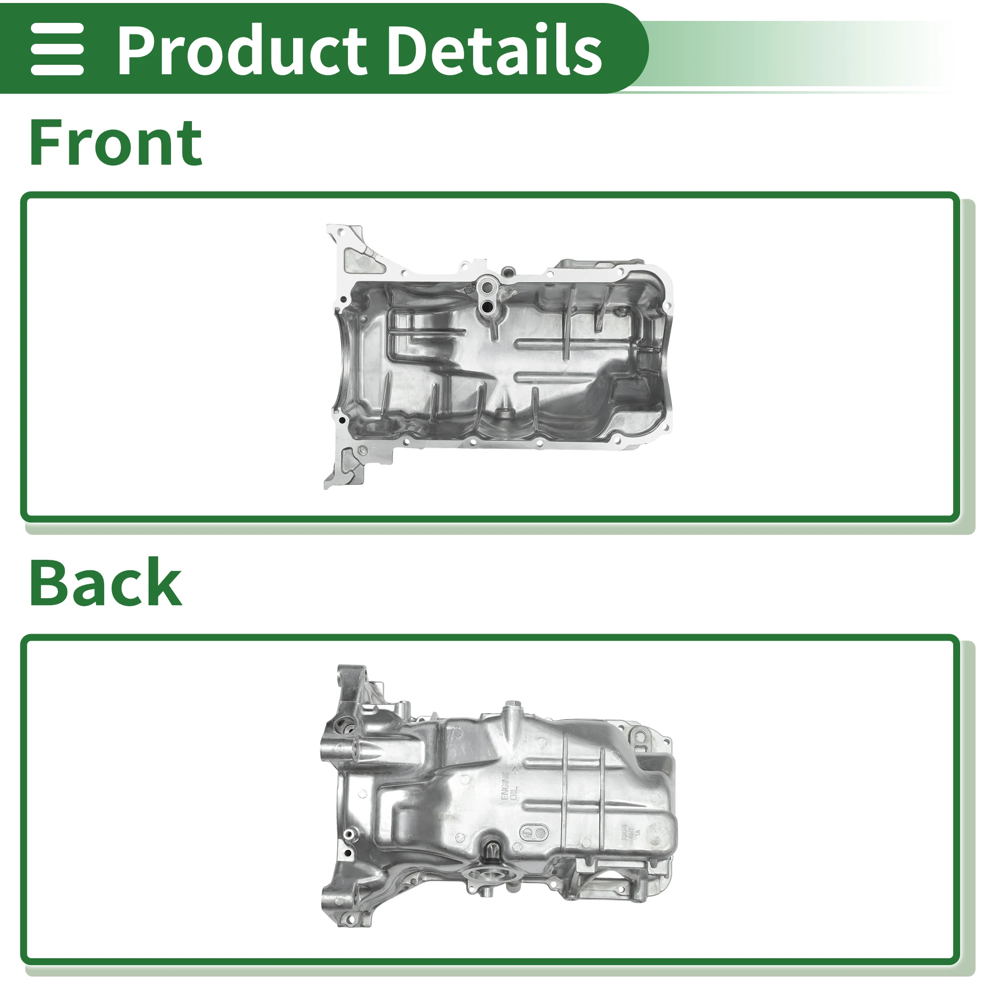 UXCELL Cárter de aceite de motor de coche, cárter de aceite de aluminio, cárter de aceite de transmisión para Honda Fit Base 2009-2013 No.11200RB0900 - imagen 4