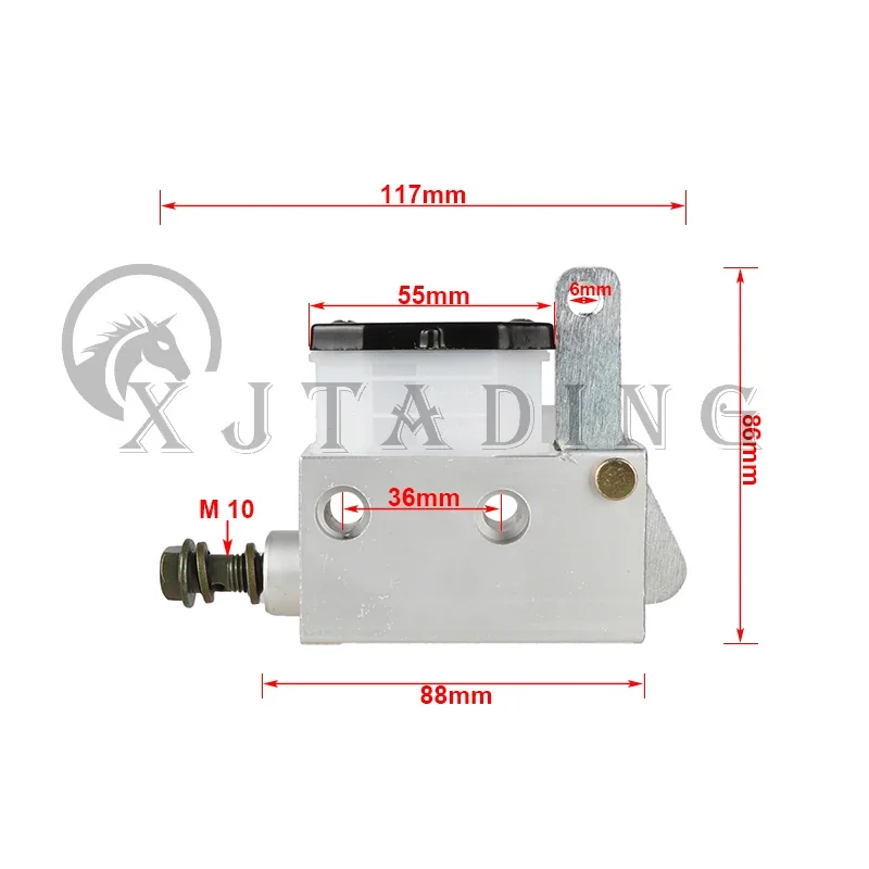 Bomba maestra de freno hidráulica trasera para kart, pistón 12,8 mm - imagen 2