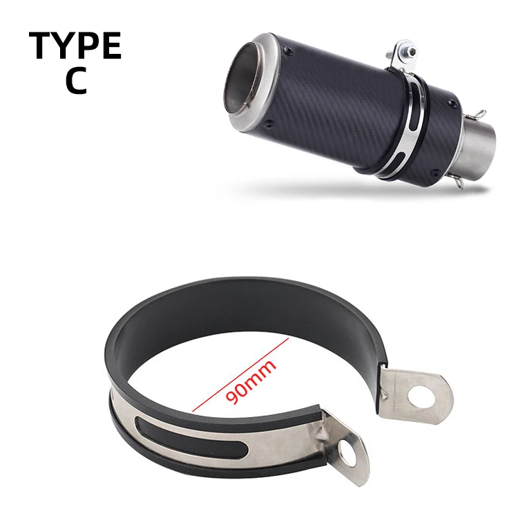 Silenciador escape universal para moto con abrazadera carbono 89 mm - imagen 3