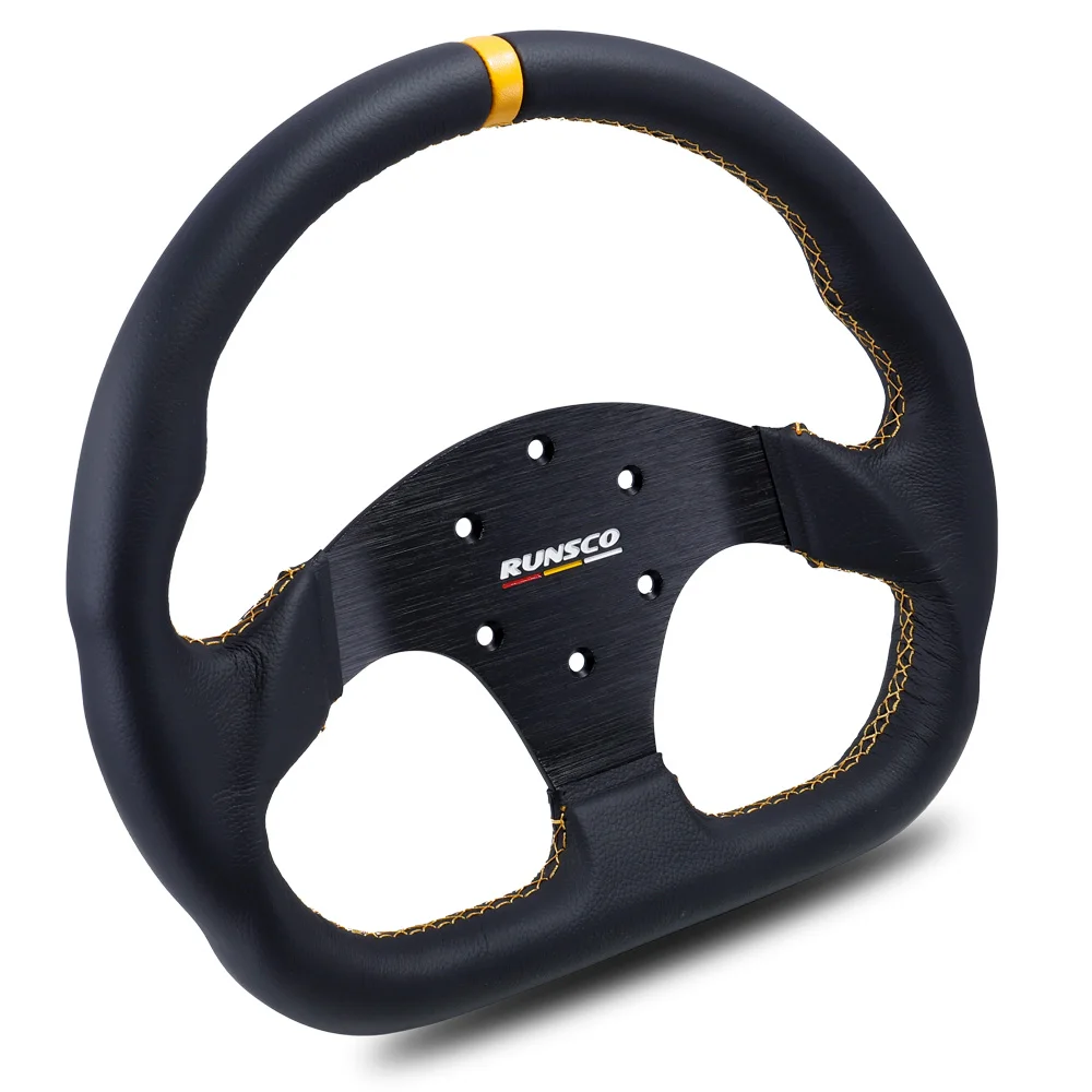 Volante deportivo de cuero 330 mm, PCD 70 mm para sim racing - imagen 5