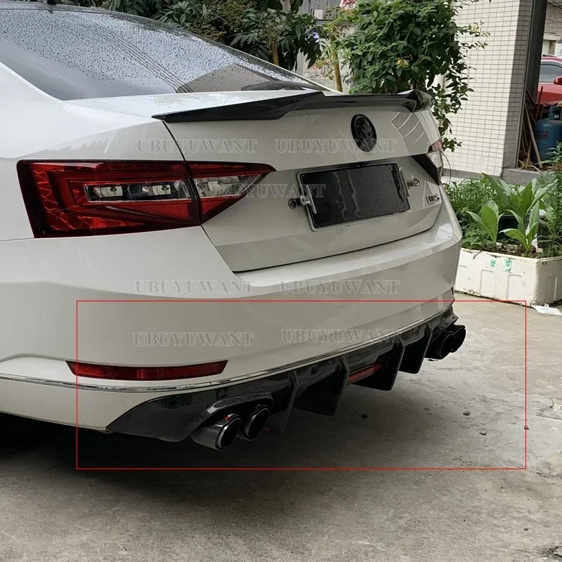 Labio trasero de fibra de carbono LED para Skoda Superb 2015-2019 - imagen 5