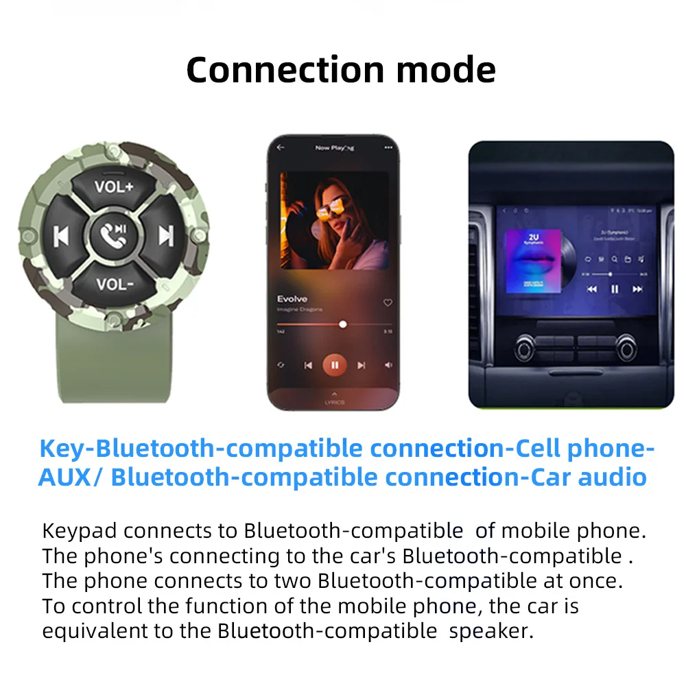 Mando Bluetooth multimedia universal – compatible con coche, moto y bici - imagen 2