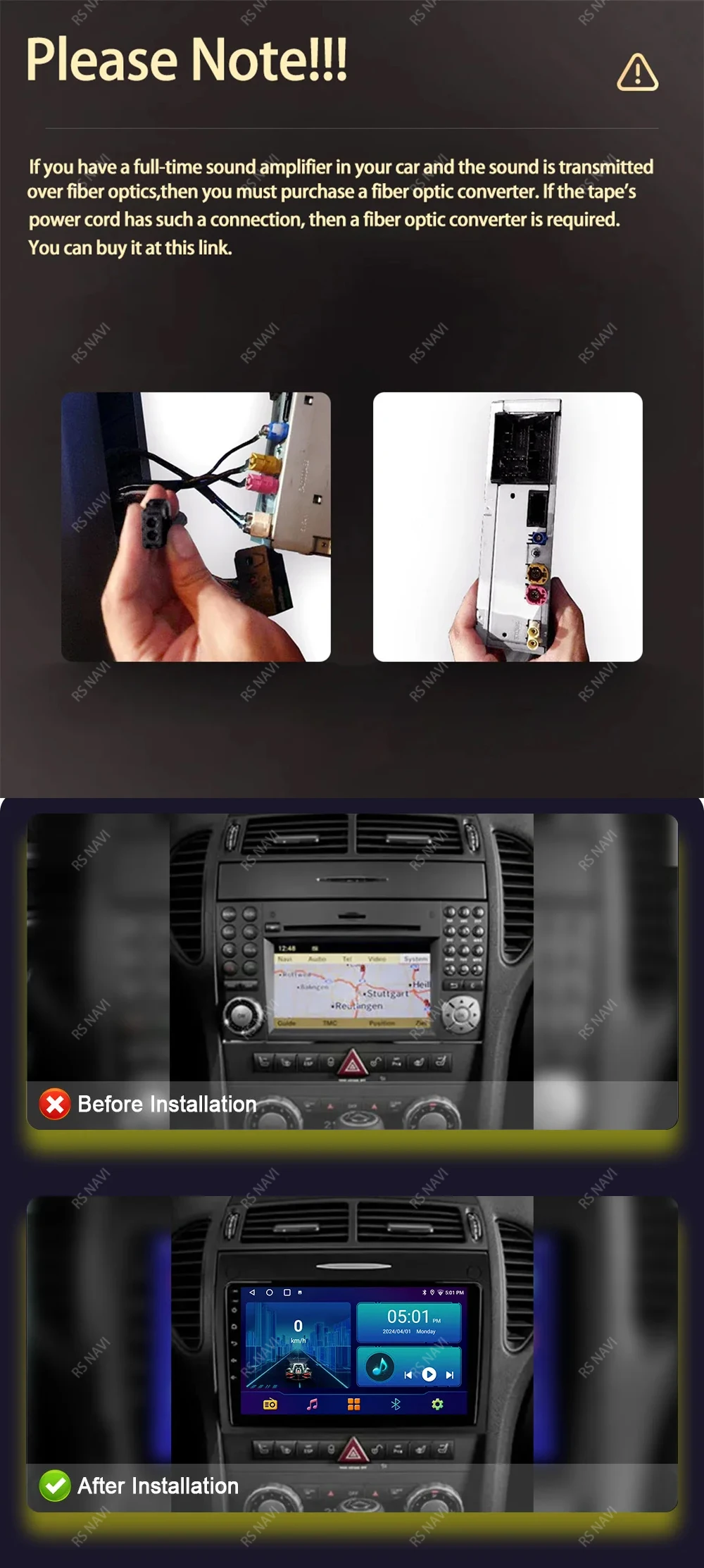 Mercedes SLK R171 con Android 15 CarPlay RSNAVI