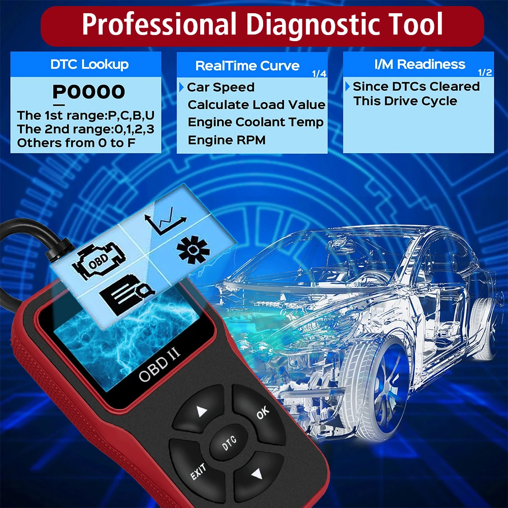 Lector de códigos OBD2 V100 universal con pantalla digital - imagen 3