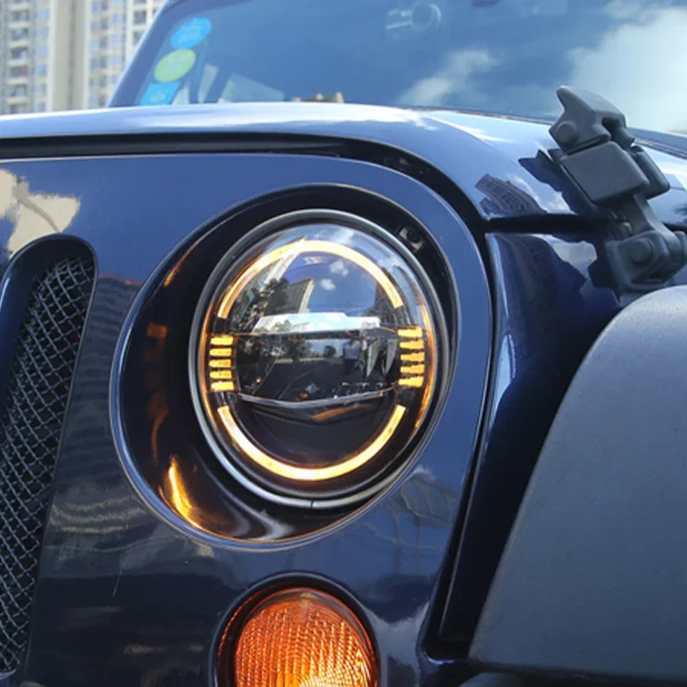 Faros LED delanteros Jeep Wrangler 2007-2017 con lente bifocal y DRL - imagen 5