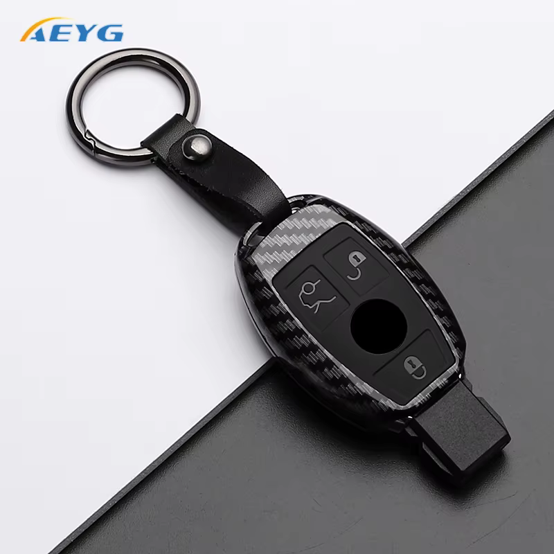 Funda para llave Mercedes-Benz de 3 botones efecto fibra de carbono - imagen 3