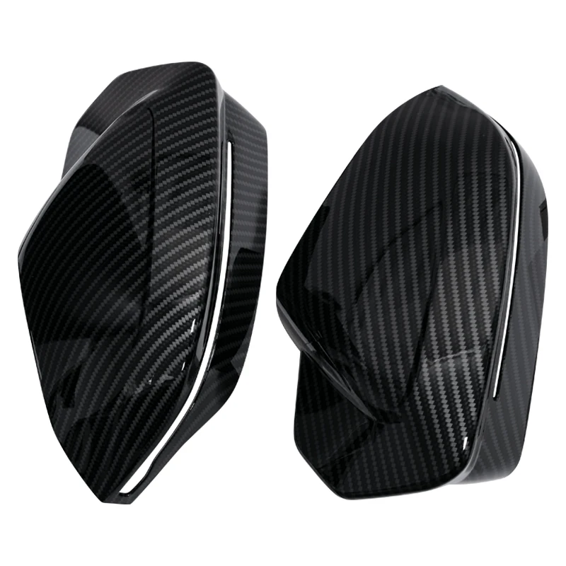 Tapas de espejo BMW i5 G60 fibra de carbono negro brillante - imagen 5