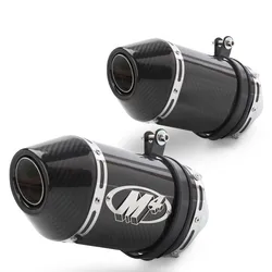 Silenciador escape M4 fibra carbono 51mm para moto