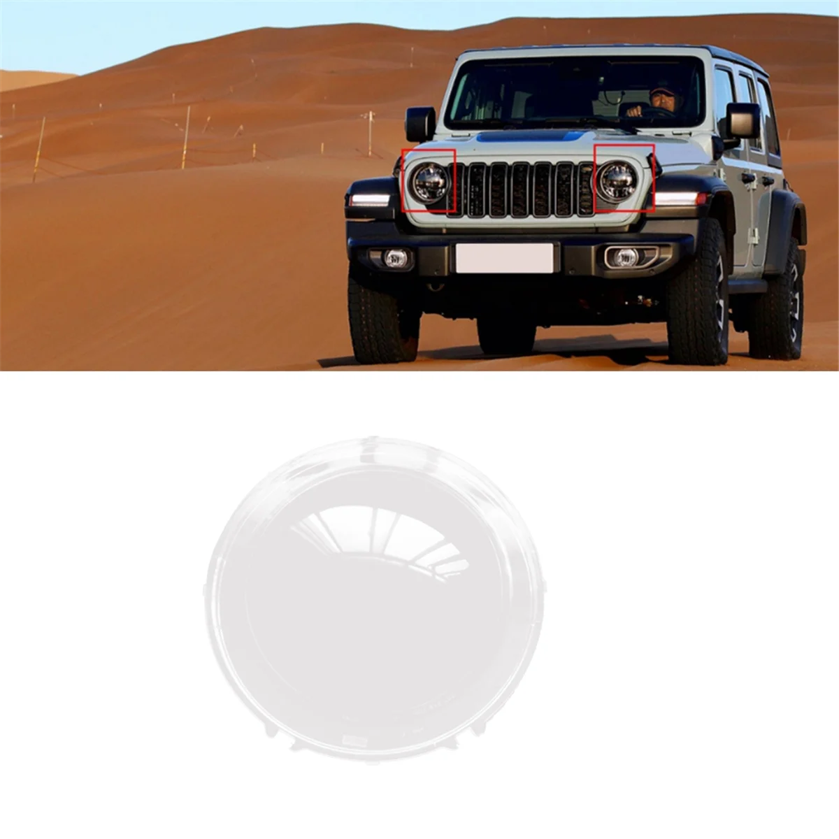 Lente de faro delantero transparente para Jeep Wrangler JL 2018-2024 - imagen 5