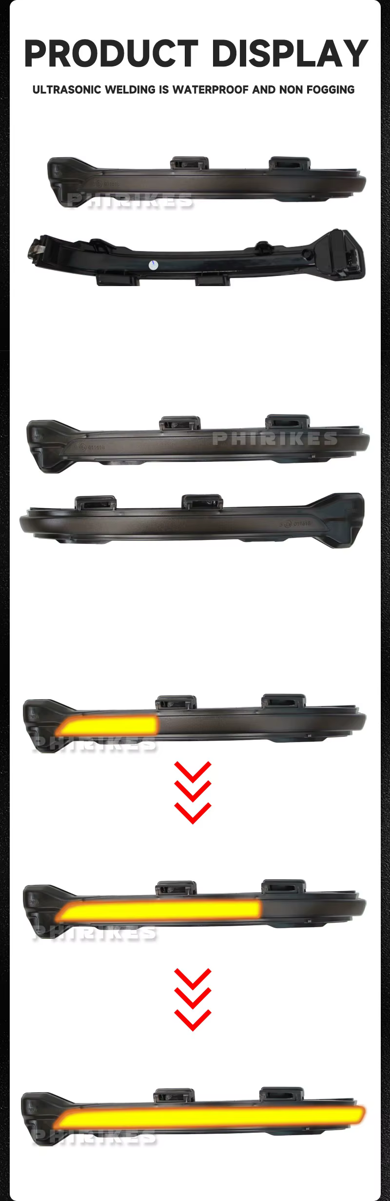 Detalle de la luz de giro dinámica para espejo Volkswagen