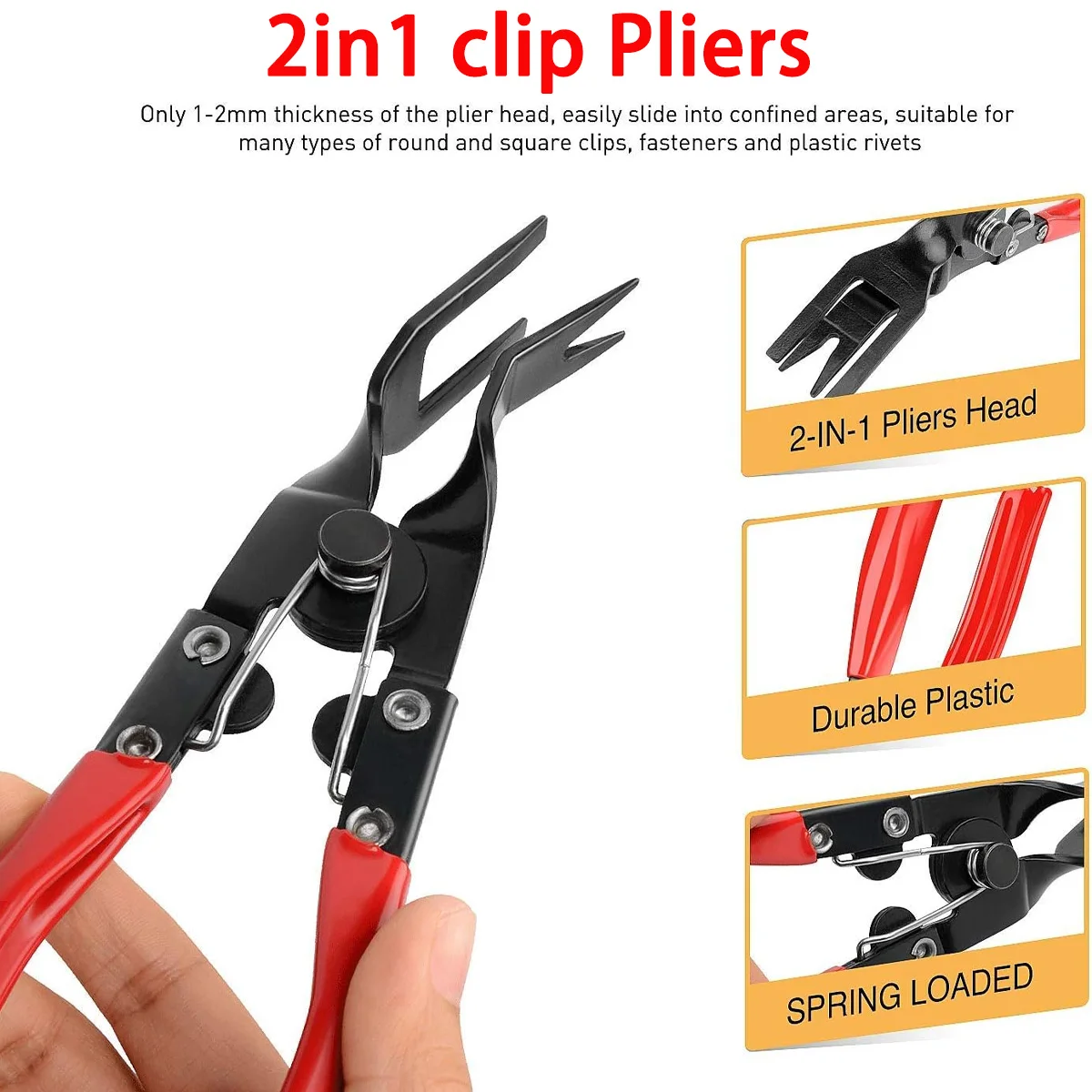 100 Uds sujetadores automotrices sujetadores de puerta de nailon Kit de herramientas de reparación de cuerpo de pasador de remache de empuje automotriz herramienta de alicates de extracción de sujetadores - imagen 3