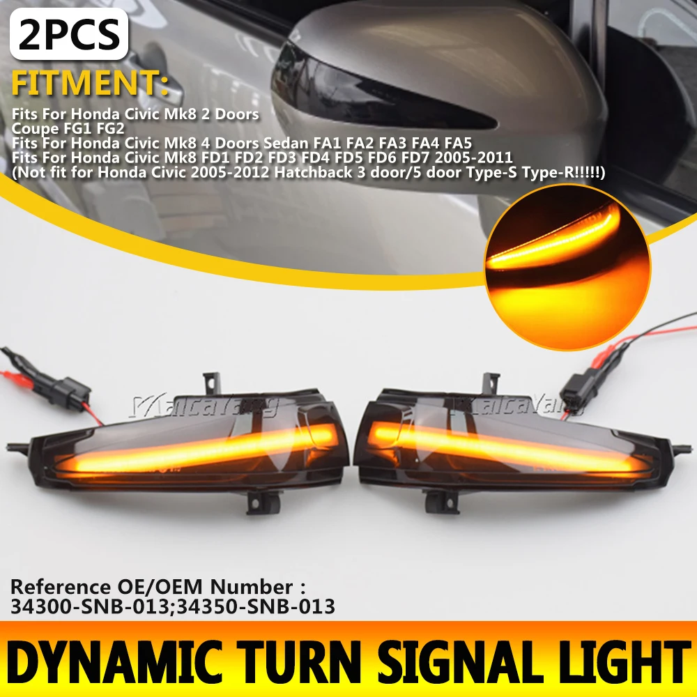 Intermitente LED dinámico de espejo para Honda Civic Mk8 Sedán - imagen 3
