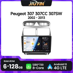 Autoradio Android JIUYIN 2 Din Peugeot 307 CC/SW 2002-2013 con Carplay y GPS