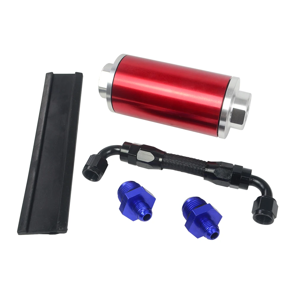 PQY - Tanque de sobretensión de combustible de aluminio de 5L / Accesorios AN pulidos con pila de combustible + Soporte de bomba + Filtro + Manguera PQY-TK45 - imagen 5