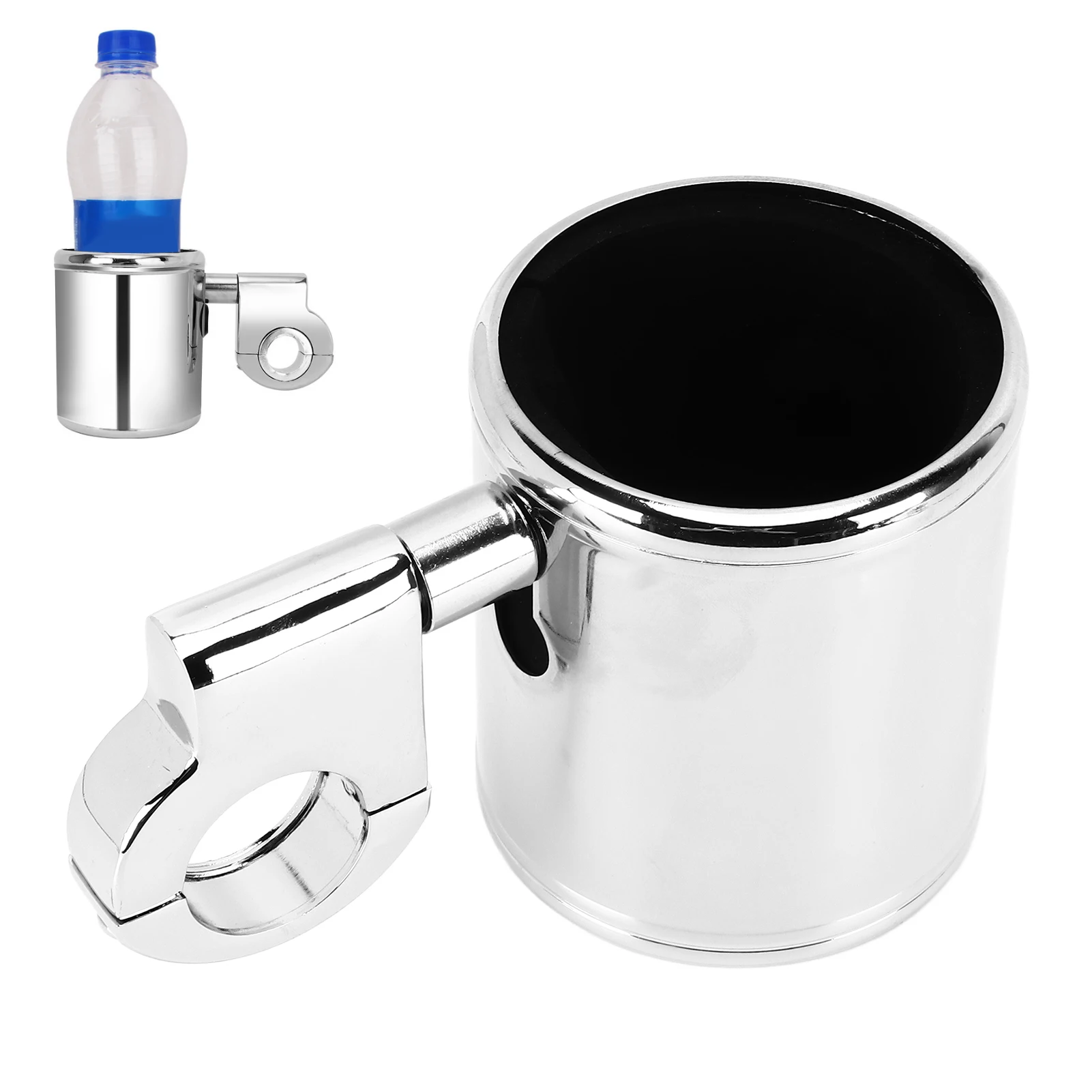 Portavasos universal cromado para manillar de moto y ATV 22-32 mm