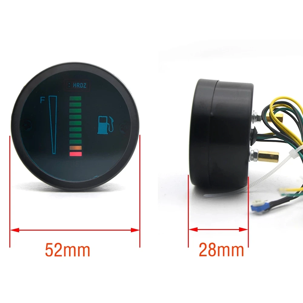 Indicador nivel combustible LED 52mm 12V-24V aluminio - imagen 2
