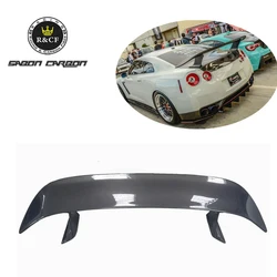 Alerón trasero fibra carbono doble ala deportivo Nissan GT-R R35