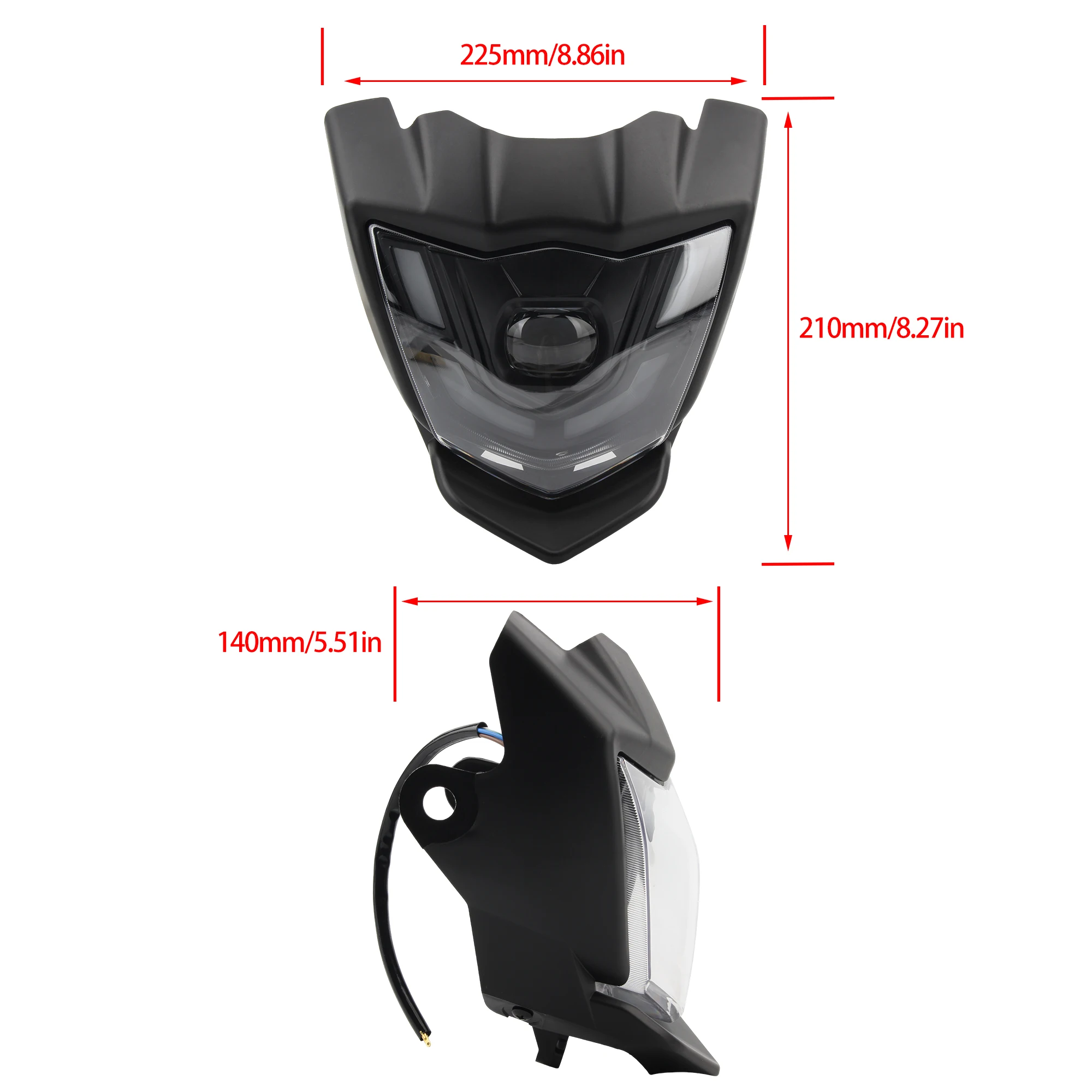 Para YAMAHA XTZ 150 motocicleta faro LED placa carenado Pit Dirt Bike Motocross accesorios de modificación Universal Enduro - imagen 5