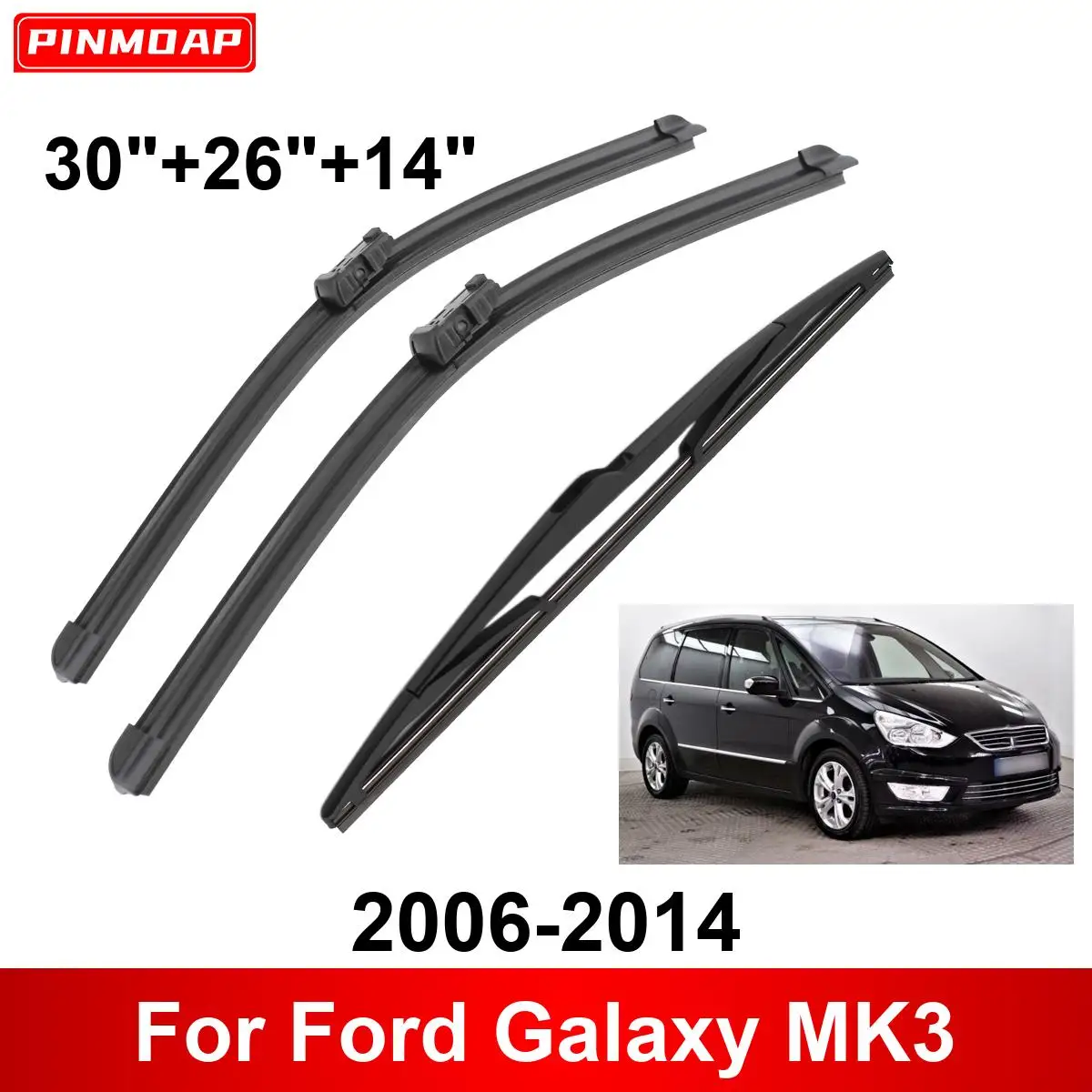 Kit escobillas limpiaparabrisas Ford Galaxy III delanteras y trasera
