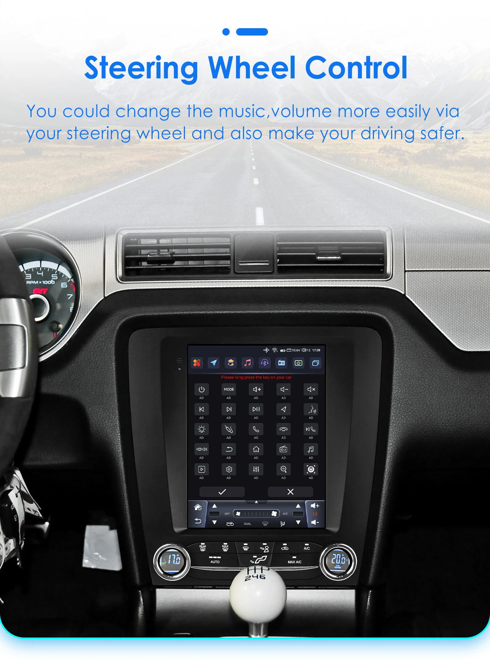 Autoradio Android GPS Ford Mustang 2014 pantalla 10″ estilo Tesla - imagen 5