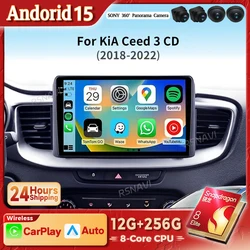 Radio Android 15 2K con CarPlay para Kia Ceed III 2018-2022