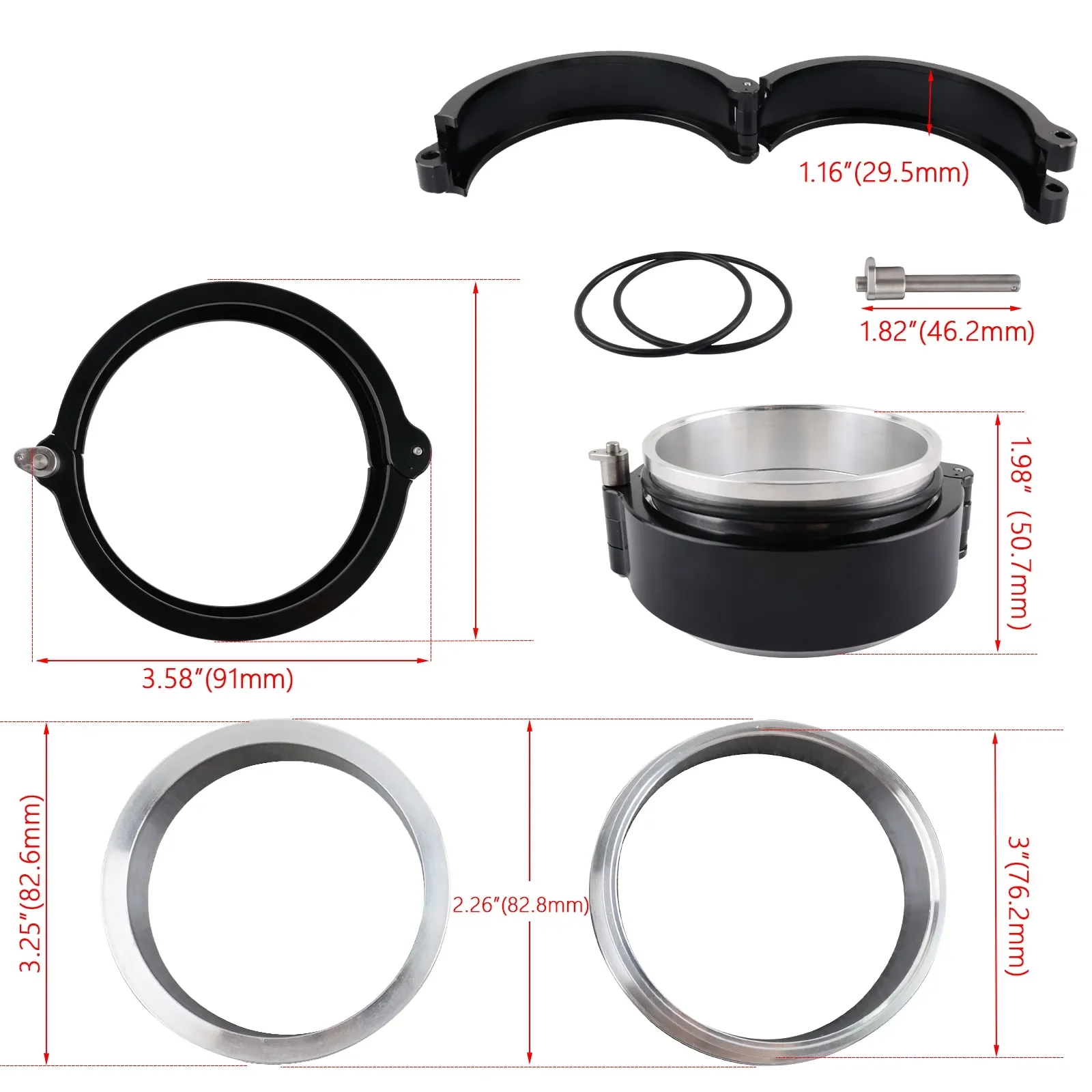 Vista del kit completo con accesorios