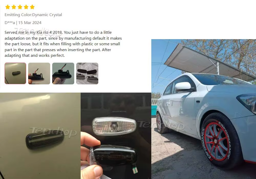 Luz de posición lateral secuencial para vehículos Kia y Hyundai