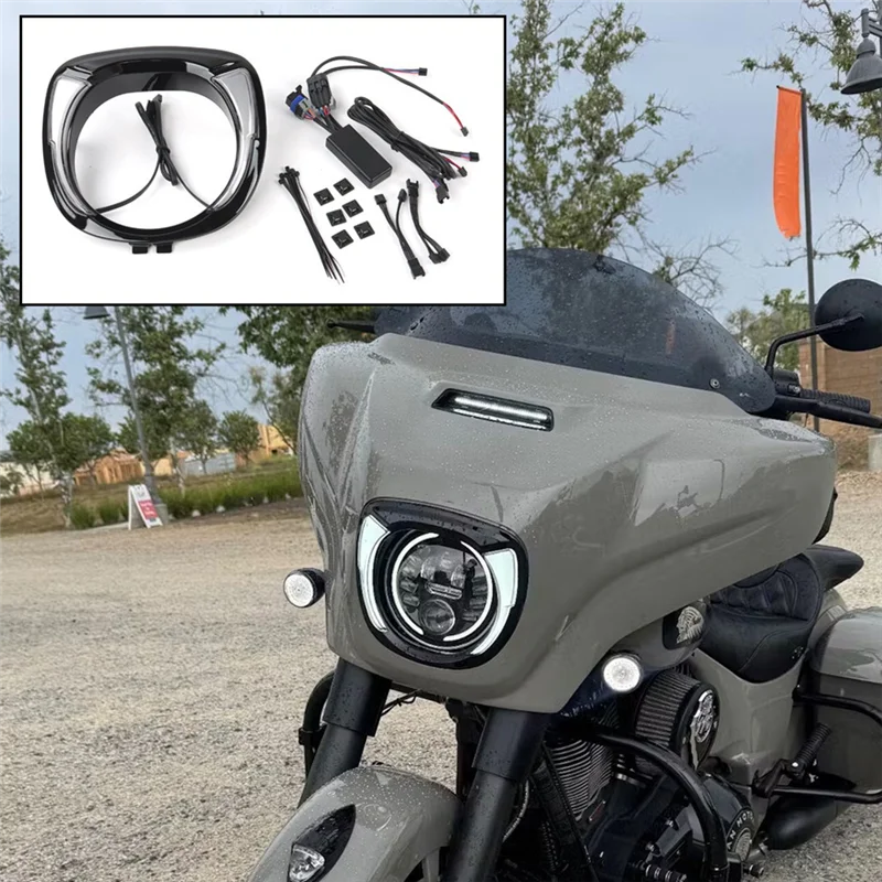 Faro LED con bisel ámbar para Indian Chieftain - imagen 2