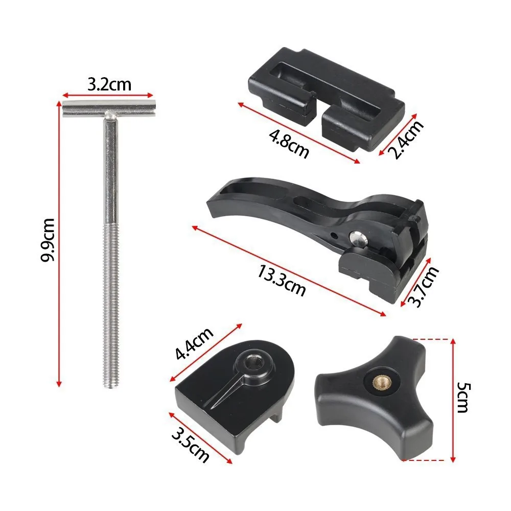 Kit fijación abrazaderas Tonneau triple pliegue duro pernos T negros - imagen 2