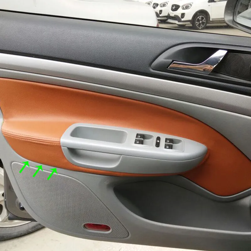 Para Skoda Octavia 2007 2008 2009 2010 2011 2012 2013 2014 4 Uds manija de puerta de coche cubierta de Panel de reposabrazos embellecedor de cuero de microfibra - imagen 2