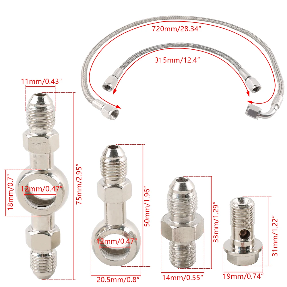 Kit línea alimentación aceite turbo Subaru WRX 02-06 TD04-06 - imagen 5