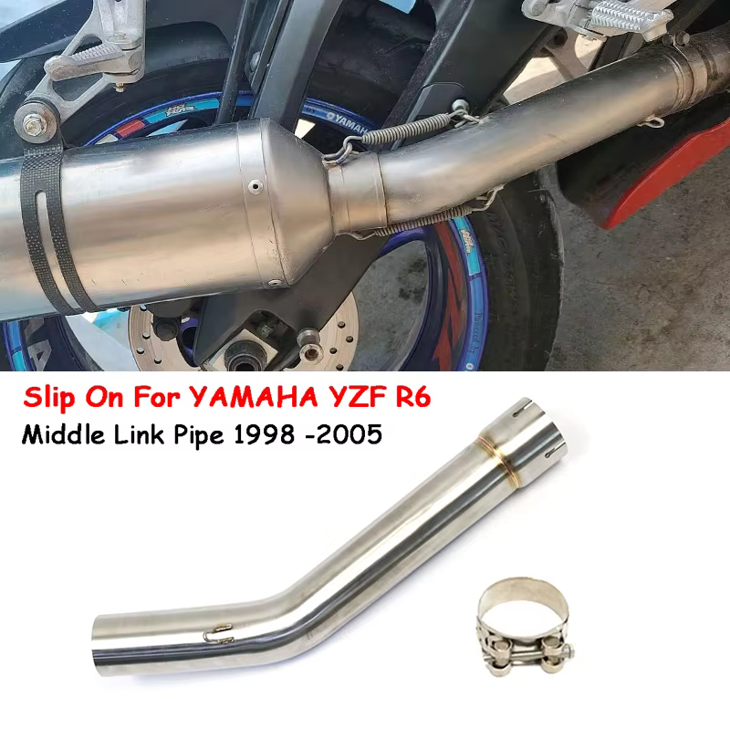 Tubo de escape medio 51mm Yamaha YZF R6 1998-2005