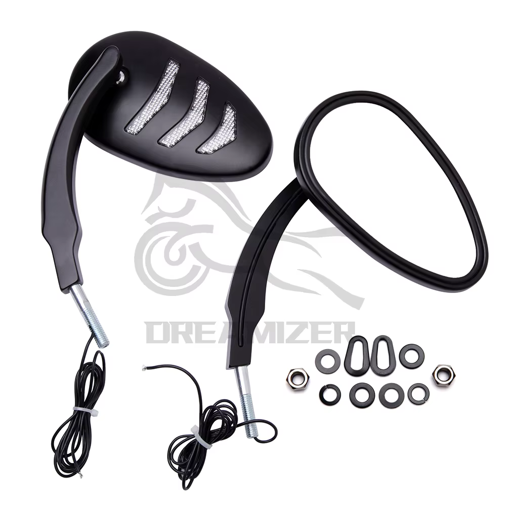 Espejos retrovisores LED para motocicleta, intermitentes para Harley Davidson Road King, luces Dyna, retrovisores laterales, accesorios - imagen 4
