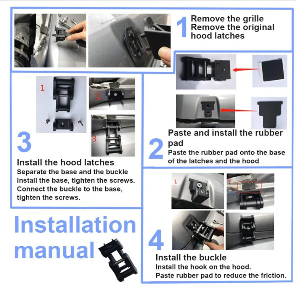 Pestillos de capó bloqueables de aluminio para Jeep Wrangler JK/JL 4xe - imagen 5