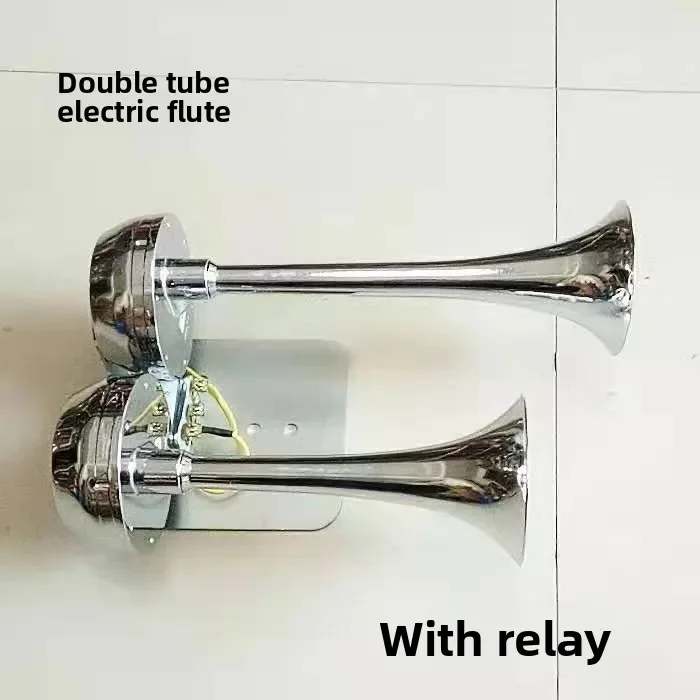 GoodCar sin Gas 12v24V camión modificado agudos bocina eléctrica doble tubo con soporte relé bocina eléctrica - imagen 3