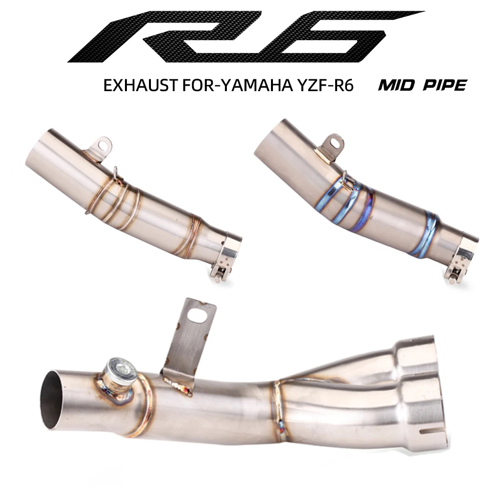 Para YAMAHA YZF R6 2006-2025 sistema de Escape de motocicleta adaptador de aleación de titanio inoxidable modificado Kit de Escape de carreras de tubo medio