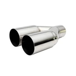 Terminal de escape doble acero inoxidable 2,5" a 3" corte plano