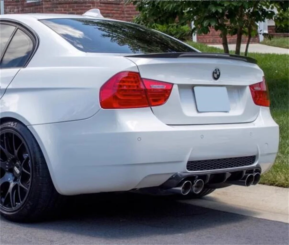 Alerón de maletero estilo P en fibra de carbono para BMW E90 sedán - imagen 4