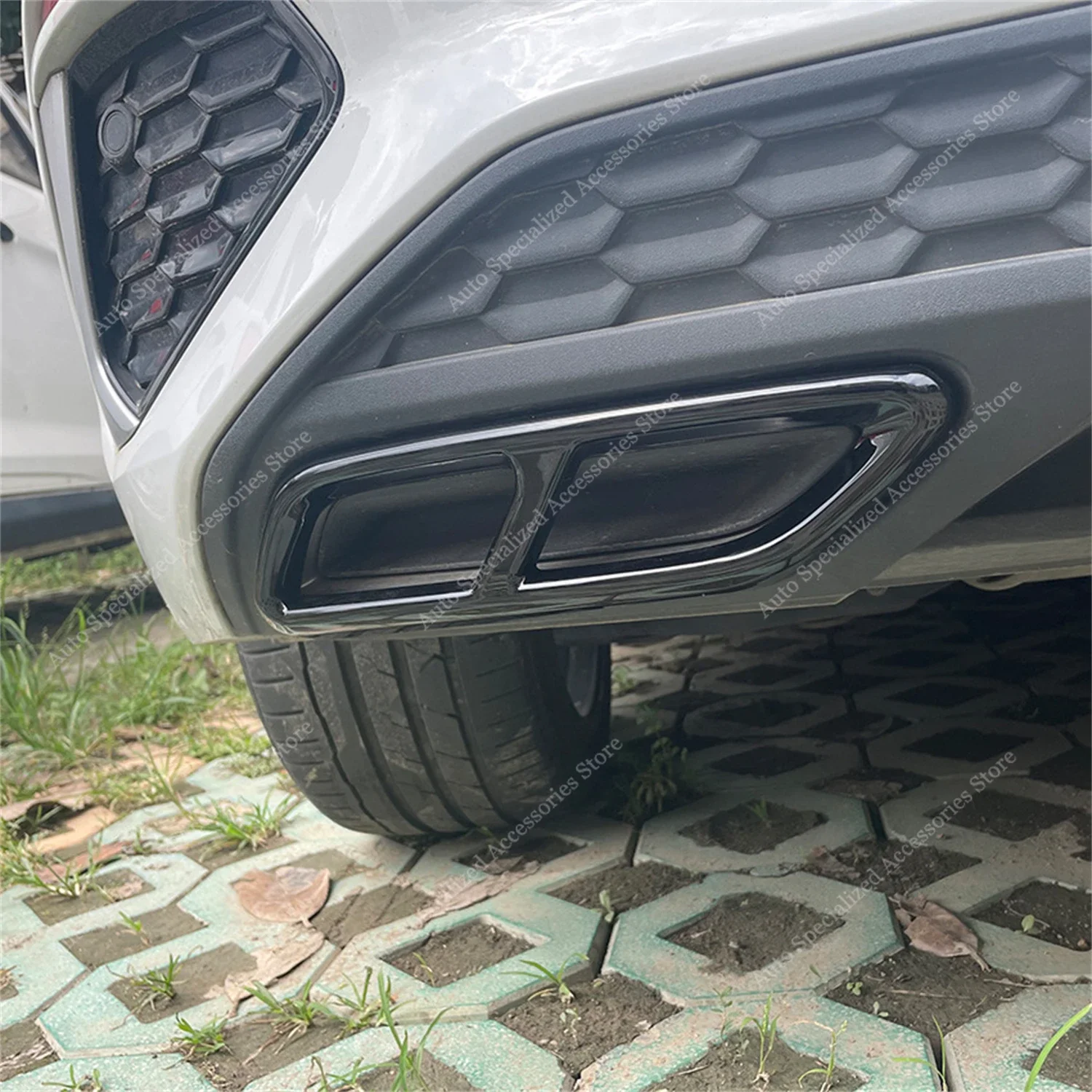 1 par de cubiertas de ajuste de escape negro brillante para Audi A3 8Y TFSI TDI s-line Sportback/Sedan 2020-2024 cubiertas de punta de escape pre-Facelift - imagen 2