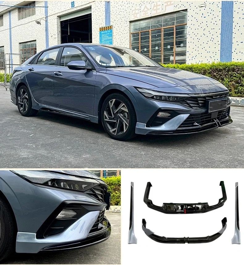 Kit carrocería tuning Hyundai Elantra 2023-2024 con labios y faldones