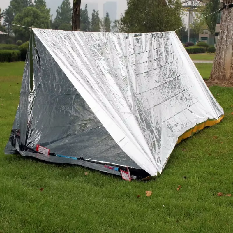 Manta térmica de emergencia para exterior con protección solar - imagen 3